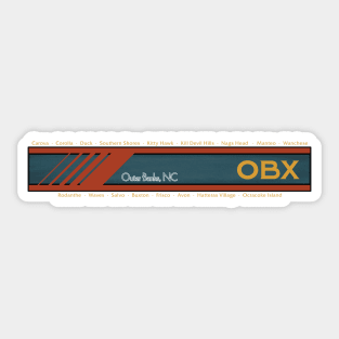 OBX Outer Banks Towns Light Text Sticker